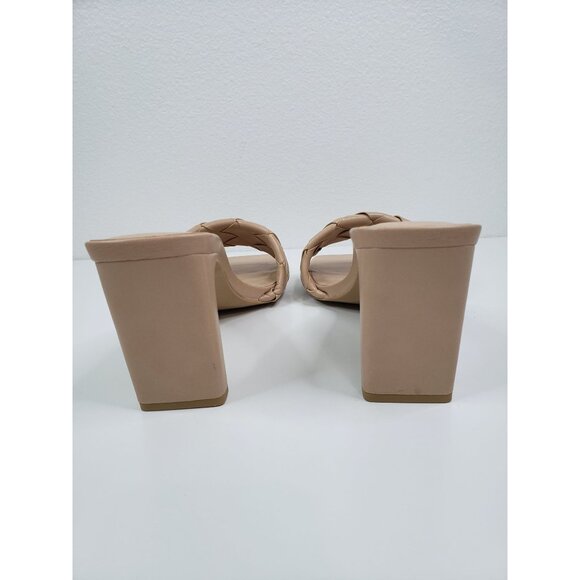 My Delicious Venture‎ Nude Weaved Braided Slip On Slide Heel Sandals - Size 10 - Picture 5 of 10